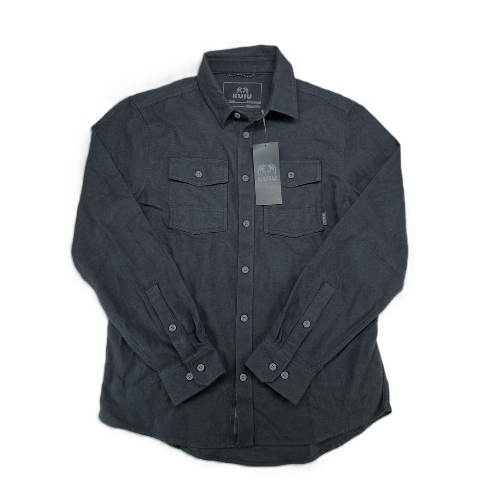 Kuiu Men's Wool Blend Long Sleeve Button Up Shirt Black Size S
